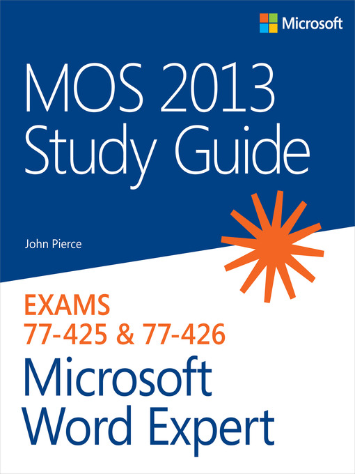 Title details for MOS 2013 Study Guide for Microsoft Word Expert by John Pierce - Available
